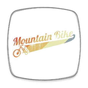 VTT vintage - Magnet carré - blanc - Devant