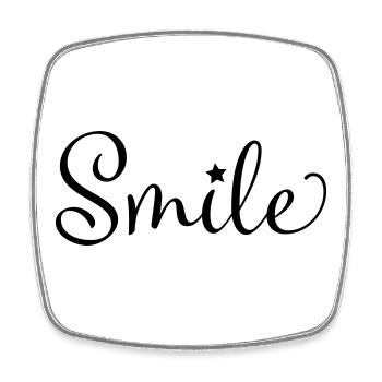Smile - Viereckiger Kühlschrankmagnet - Weiß - Vorne