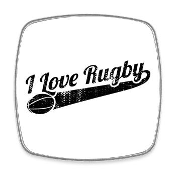 L’amour du rugby - Magnet carré - blanc - Devant