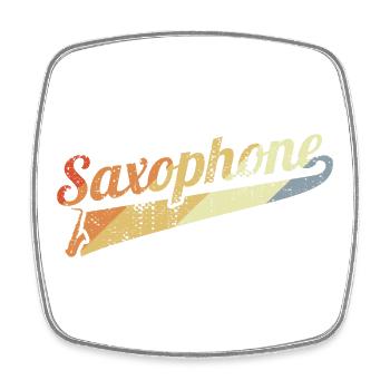 Vintage Saxophon - Viereckiger Kühlschrankmagnet - Weiß - Vorne