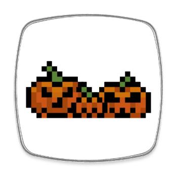 Pixel Kürbis Retro 8Bit Design - Viereckiger Kühlschrankmagnet - Weiß - Vorne
