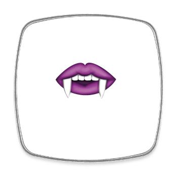 Vampire Girl Creepy Halloween Sexy Lips - Magnet carré - blanc - Devant