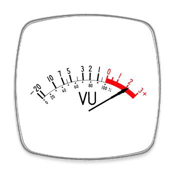 VU-Messgerät (Lautstärke), das rot erscheint # - Viereckiger Kühlschrankmagnet - Weiß - Vorne