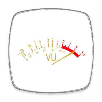 VU-Messgerät (Lautstärke), das rot erscheint # - Viereckiger Kühlschrankmagnet - Weiß - Vorne