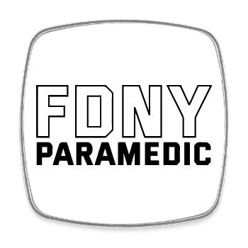 FDNY Paramedic - Viereckiger Kühlschrankmagnet - Weiß - Vorne