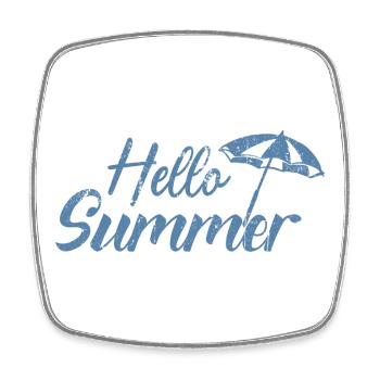 Hello Summer Umbrella - Square fridge magnet - white - Front