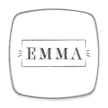 EMMA - name in a frame - Square fridge magnet - white - Front