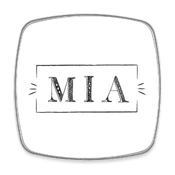 MIA - name in a frame - Square fridge magnet - white - Front