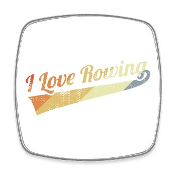 I like rowing - Square fridge magnet - white - Front