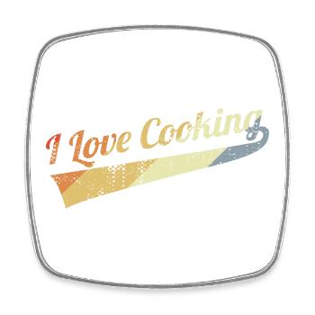 Cook Lover - Square fridge magnet - white - Front