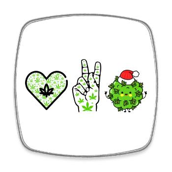 Love, Peace and Happiness / Merry Christmas - Square fridge magnet - white - Front