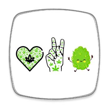 Love Peace Happiness - Square fridge magnet - white - Front