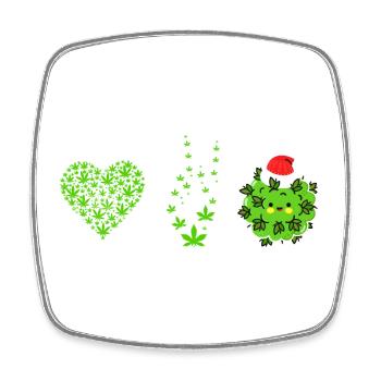 Love, Peace and Happiness / Merry Christmas - Square fridge magnet - white - Front