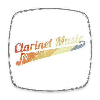 Clarinette Vintage - Magnet carré - blanc - Devant