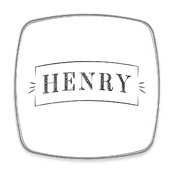 Henry - Square fridge magnet - white - Front