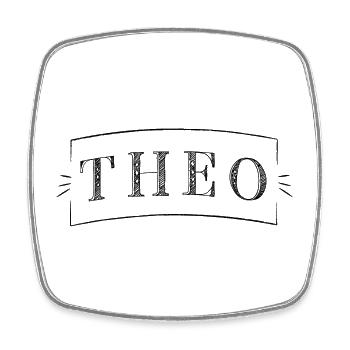 Theo - Square fridge magnet - white - Front