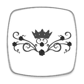 Ranken, Rosenblüte, Gothic designs - Viereckiger Kühlschrankmagnet - Weiß - Vorne
