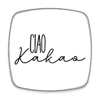 Ciao Kakao - Viereckiger Kühlschrankmagnet - Weiß - Vorne