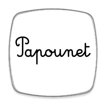 PAPOUNET. PAPA. FÊTE DES PÈRES. BONNE FÊTE PAPA - Magnet carré - blanc - Devant