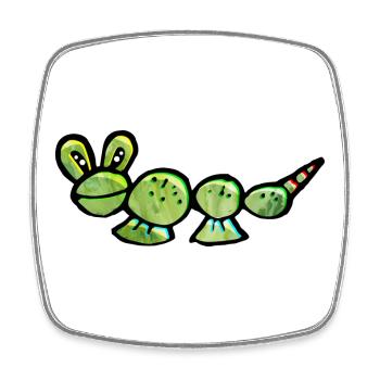 Crazy Caterpillar from Mars - Square fridge magnet - white - Front