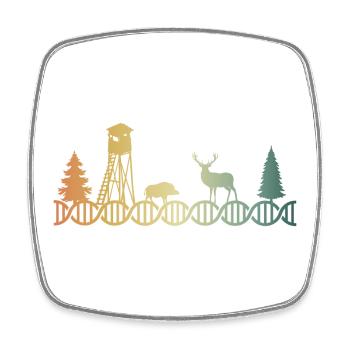 High Hunter Hunting DNA - Square fridge magnet - white - Front