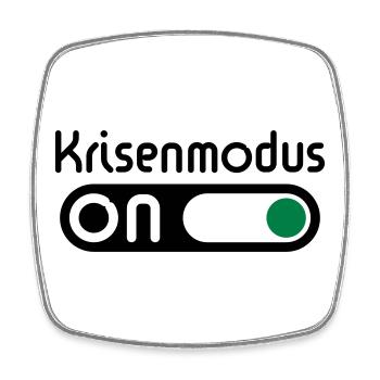 Krisenmodus On (Pos) - Viereckiger Kühlschrankmagnet - Weiß - Vorne