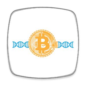 Crypto Bitcoin DNA DNS | Farben änderbar - Viereckiger Kühlschrankmagnet - Weiß - Vorne