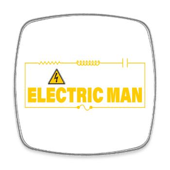 ELECTRIC MAN - Square fridge magnet - white - Front