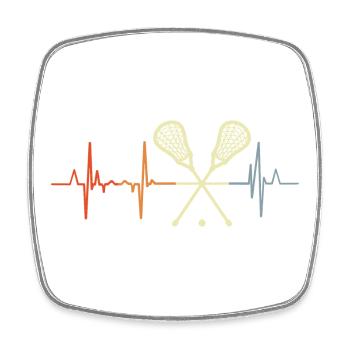 Lacrosse palpitations - Square fridge magnet - white - Front