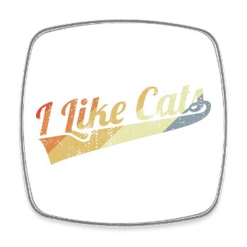 I Like Cats - Viereckiger Kühlschrankmagnet - Weiß - Vorne