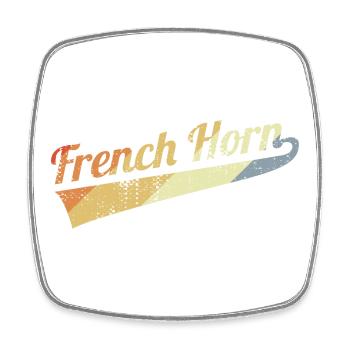 Vintage French Horn - Square fridge magnet - white - Front