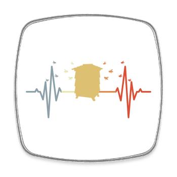 Palpitations de coeur de ruche vintage - Magnet carré - blanc - Devant