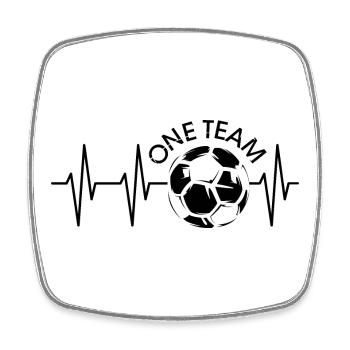 puls ball Herzschlag Fußball one team Verein icon - Viereckiger Kühlschrankmagnet - Weiß - Vorne