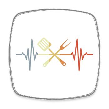 Wooden spoon palpitations - Square fridge magnet - white - Front