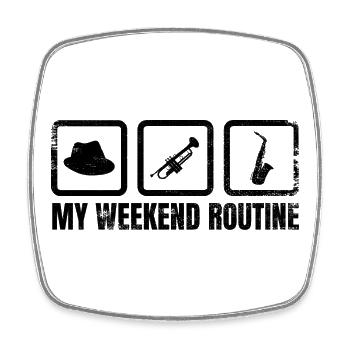 Ma routine du week-end - Magnet carré - blanc - Devant