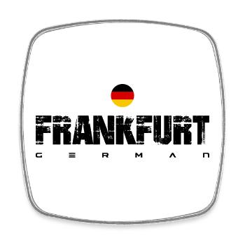 Minimalistisches Emblem der deutschen Flagge - Viereckiger Kühlschrankmagnet - Weiß - Vorne