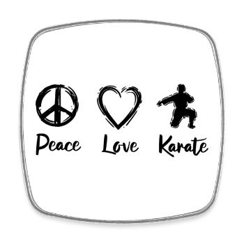 Karate Liebe - Viereckiger Kühlschrankmagnet - Weiß - Vorne