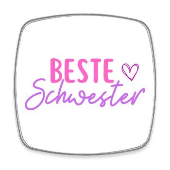 Beste Schwester - best sister - Familie Liebe - Viereckiger Kühlschrankmagnet - Weiß - Vorne