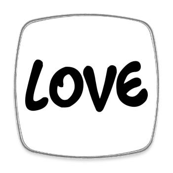 HERZ. HERZ. VALENTINSTAG. LIEBE. LIEBE. PAAR. - Viereckiger Kühlschrankmagnet - Weiß - Vorne