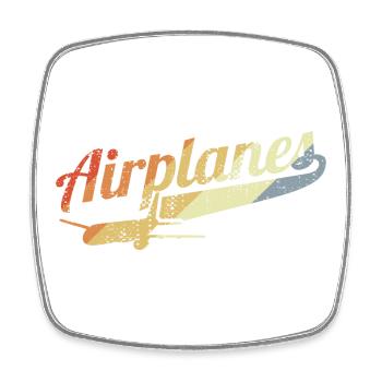 Retro Flugzeuge - Viereckiger Kühlschrankmagnet - Weiß - Vorne