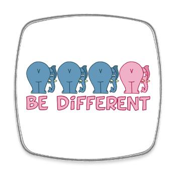Ein anderer Elefant - Viereckiger Kühlschrankmagnet - Weiß - Vorne