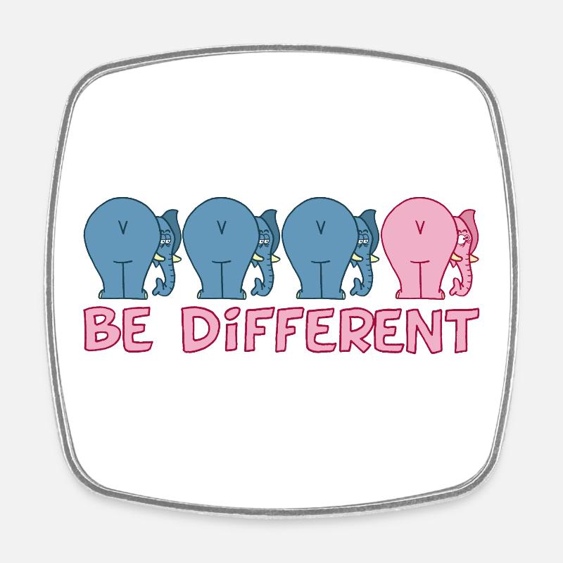 Un éléphant différent - Magnet carré - blanc