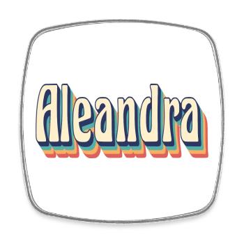 Aleandra t-shirt rétro vintage t-shirt cadeau - Magnet carré - blanc - Devant