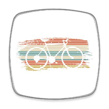 Rainbow Striped Bicycle - Square fridge magnet - white - Front