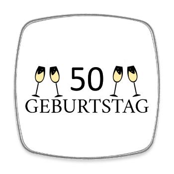 50.Geburtstag 50 Jahre - Viereckiger Kühlschrankmagnet - Weiß - Vorne