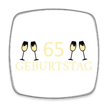 65th birthday 65 years - Square fridge magnet - white - Front