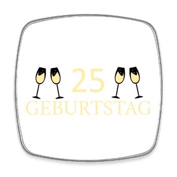 25.Geburtstag 25 Jahre - Viereckiger Kühlschrankmagnet - Weiß - Vorne