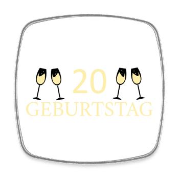 20. Geburtstag 20 Jahre Geburtstag - Viereckiger Kühlschrankmagnet - Weiß - Vorne