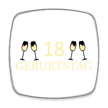18th birthday 18 years of legal age Birthday 18 - Square fridge magnet - white - Front