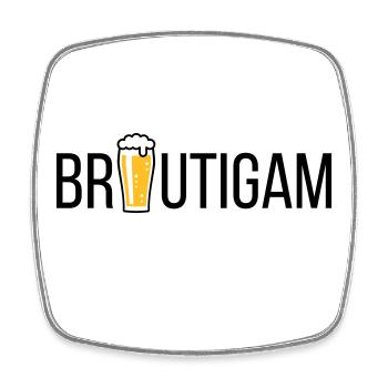 Bräutigam (Bier / Junggesellenabschied / POS) - Viereckiger Kühlschrankmagnet - Weiß - Vorne